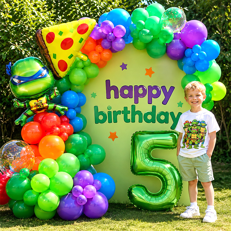 Balloon Arch Kit - Rangkaian Balon Karakter Kartun Ninja Turtles