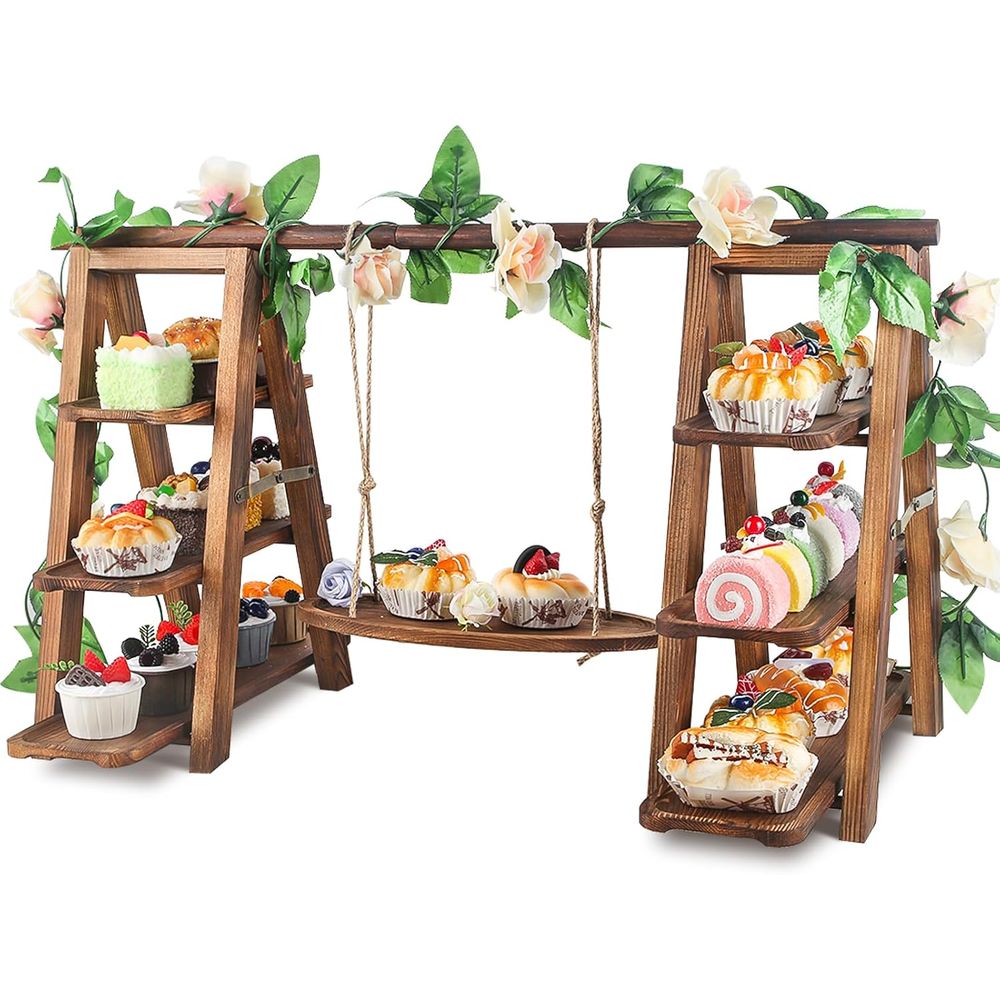 Cupcake Stand Tier - Rak Kue 3 Tingkat dengan Ayunan,