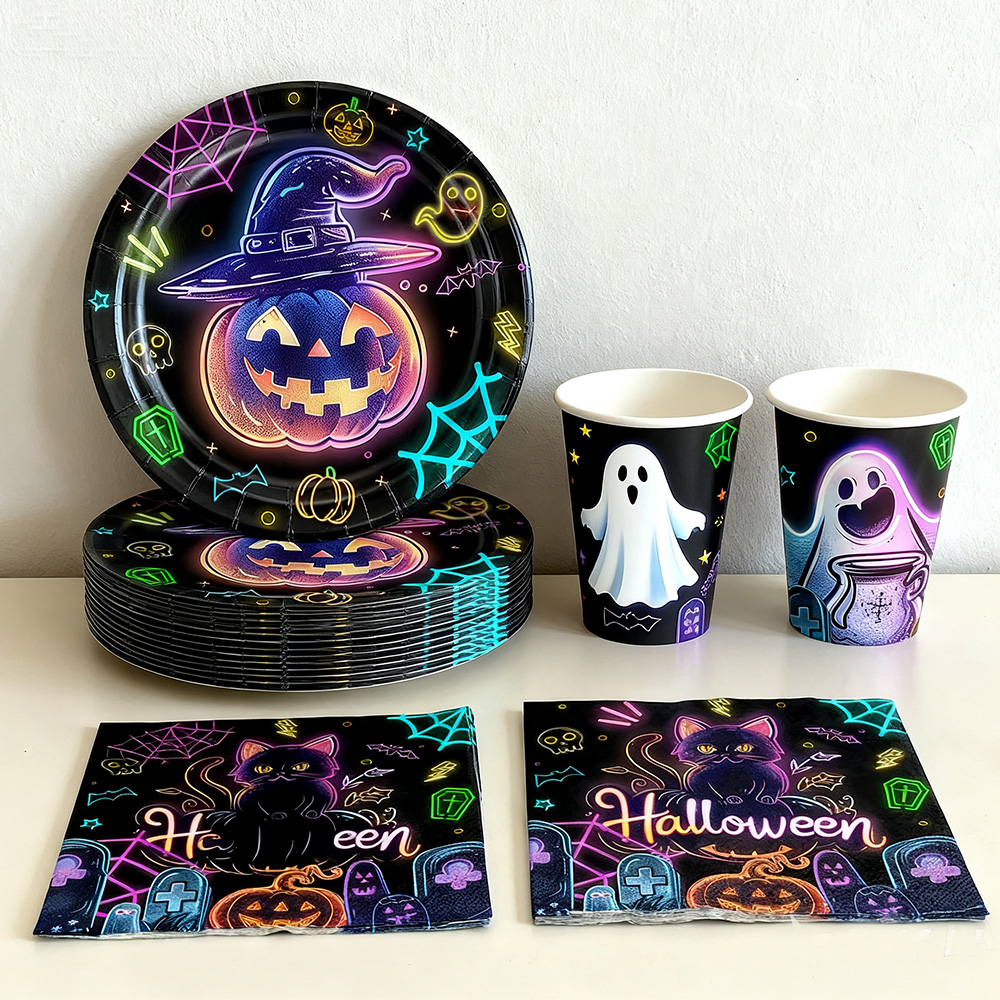 Table Cloth Disposable - Piring Kertas Pesta Halloween Serbet Gelas