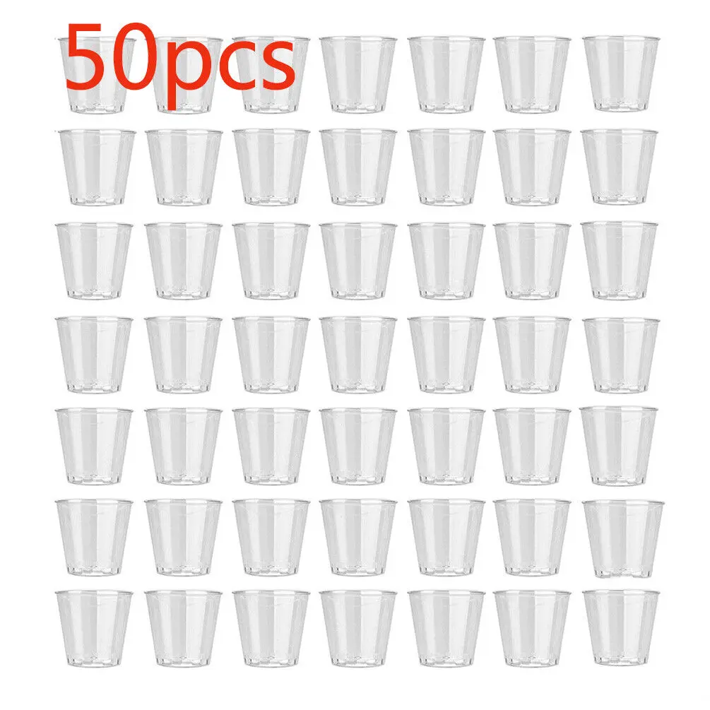 Plastic Cup 50Pcs - Pemegang Tumbler Shot sekali pakai, cangkir