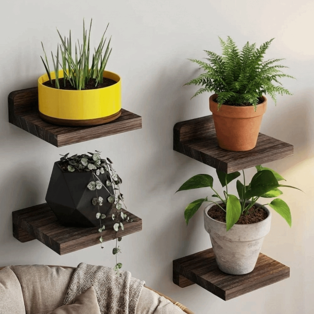 4 Buah Rak Kayu Kecil Mengamba - Flower Wall Panel ulasan dan harga