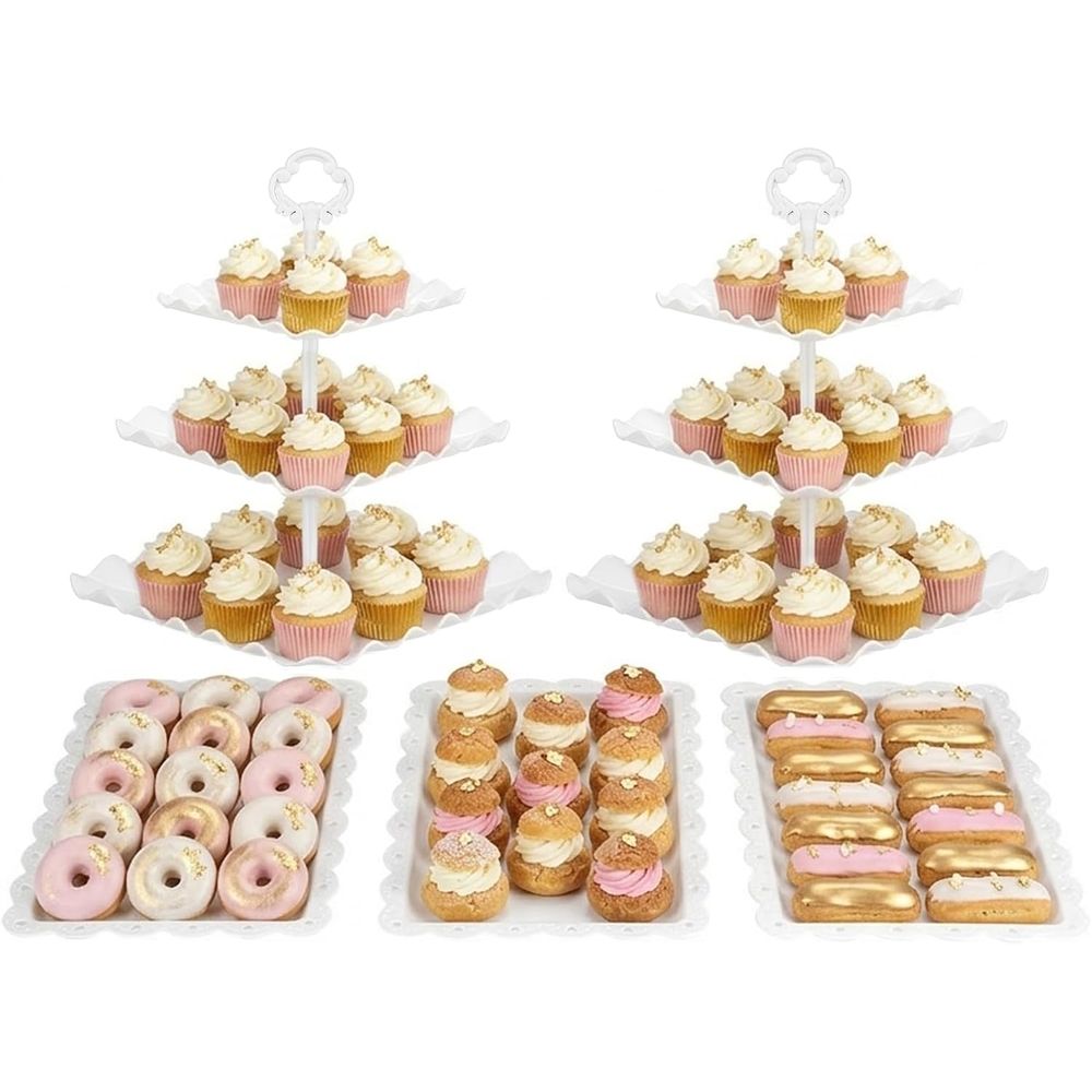 Set 5 Rak Kue dengan 2 Rak Cup - Cupcake Stand Tier ulasan dan harga