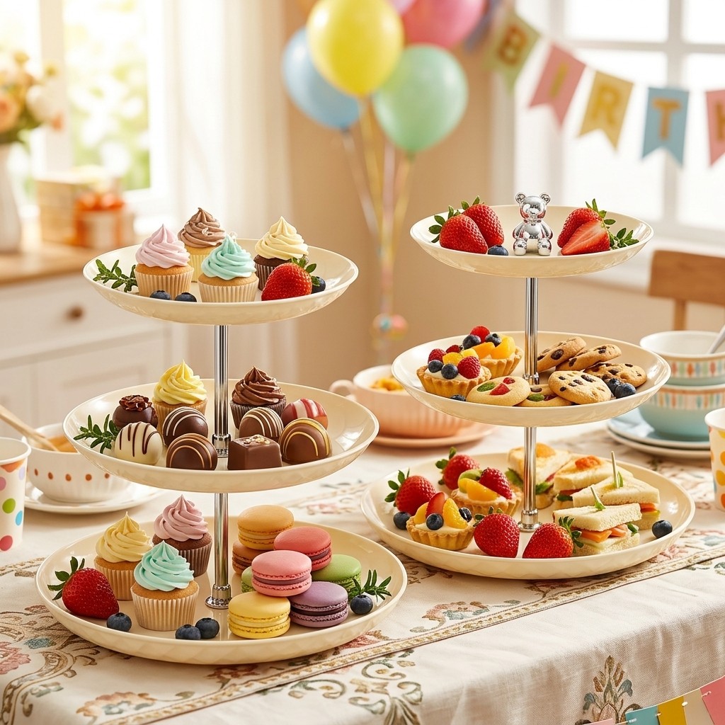 Rak Kue Plastik 2/3 Tingkat, S - Cupcake Stand Tier ulasan dan harga
