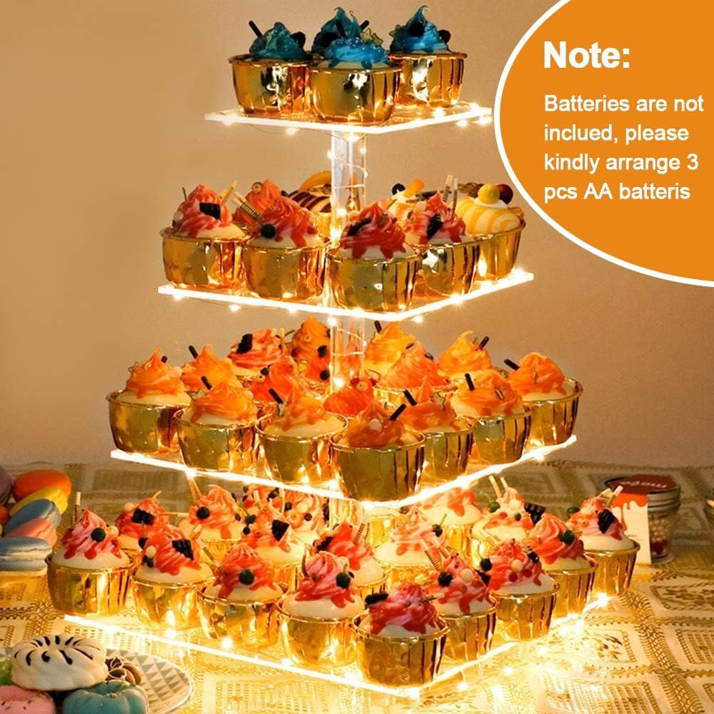 Stand Cupcake dengan Lampu LED - Cupcake Stand Tier ulasan dan harga